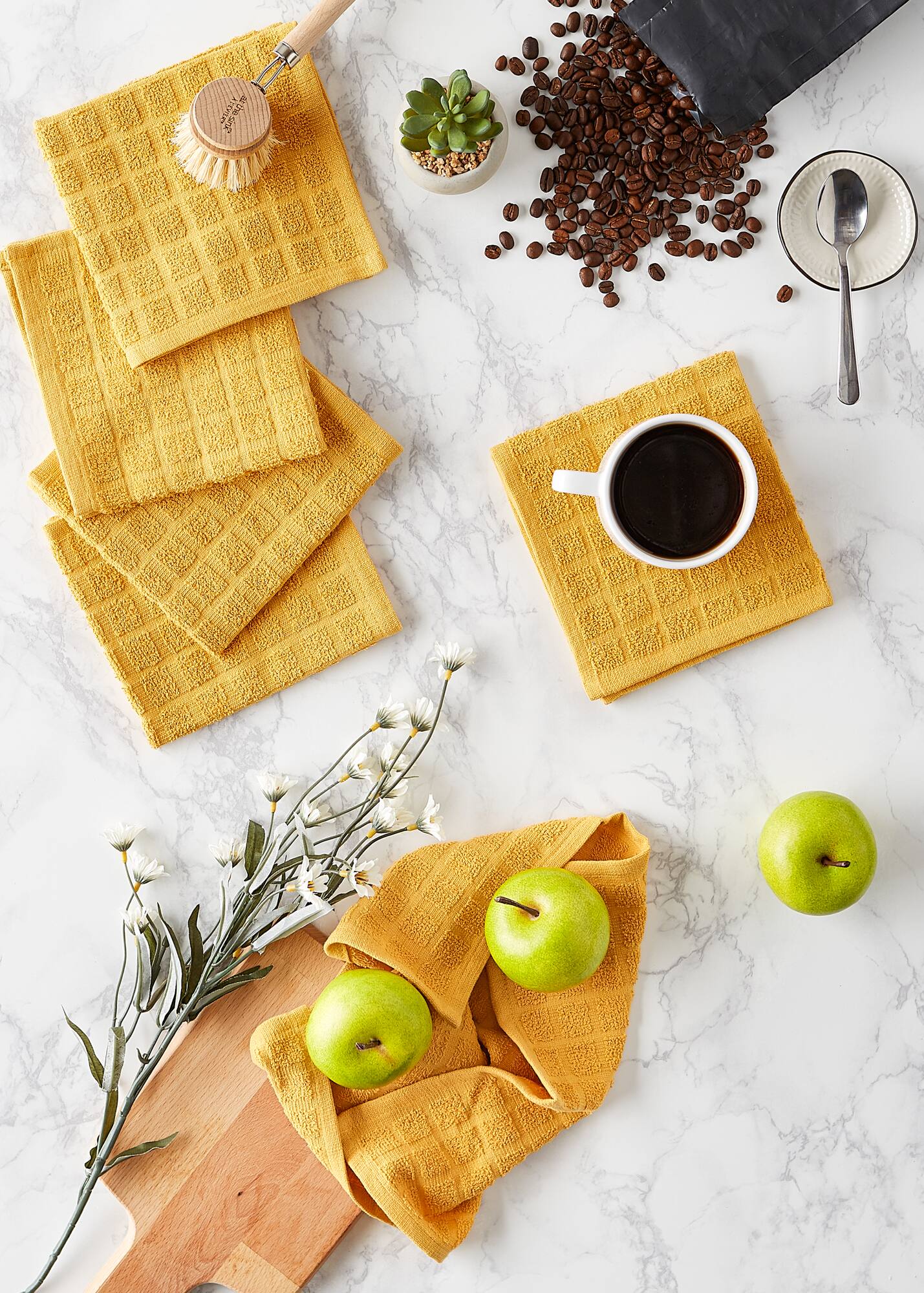 DII® Solid Windowpane Terry Dishcloth Set